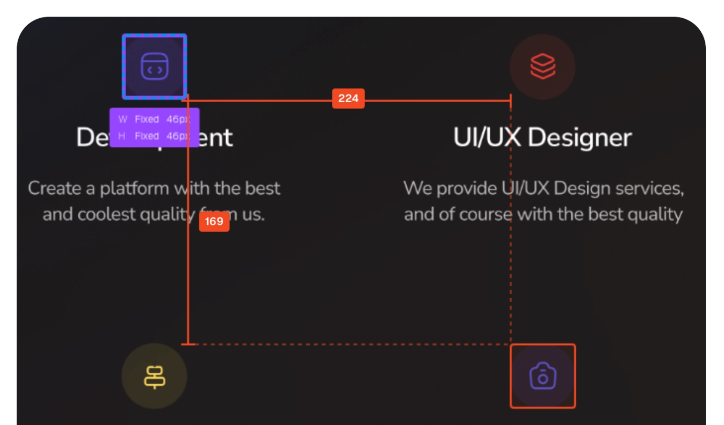Spacing and measurement overlays