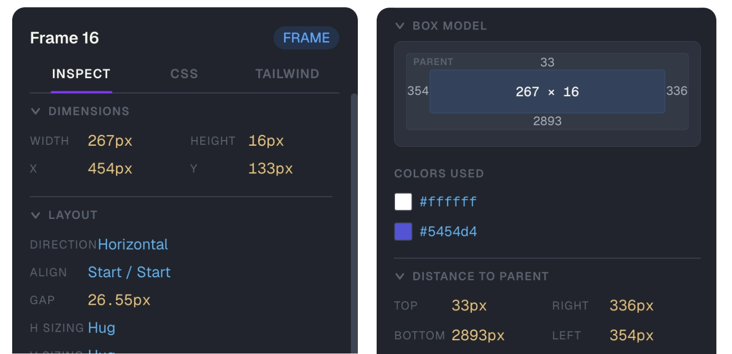 Inspect any element in SpecPeek