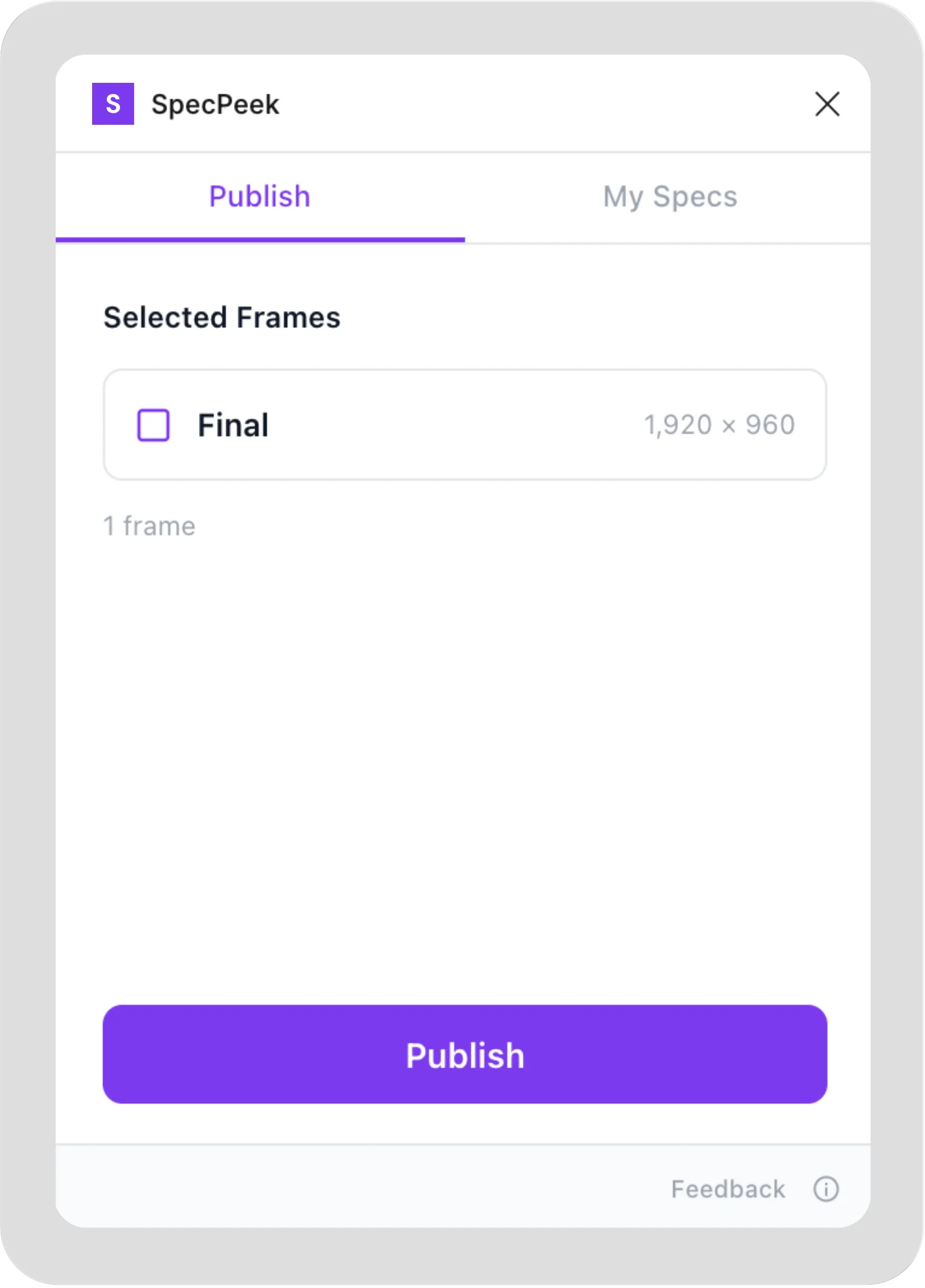SpecPeek Figma plugin